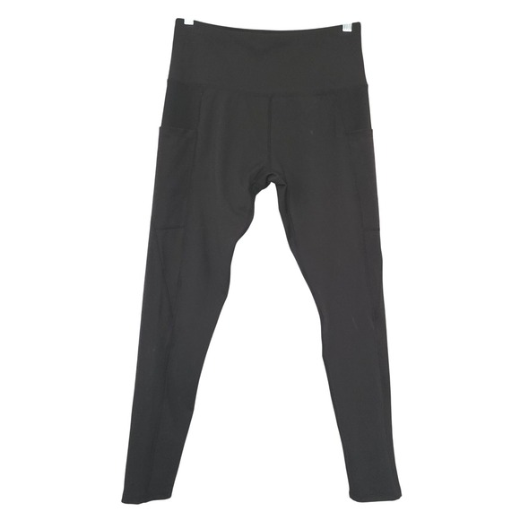 N.Y.L. Sport Pants - NYL Sport Womens Black High Waisted Athletic Leggings Pockets Size M yoga gym
